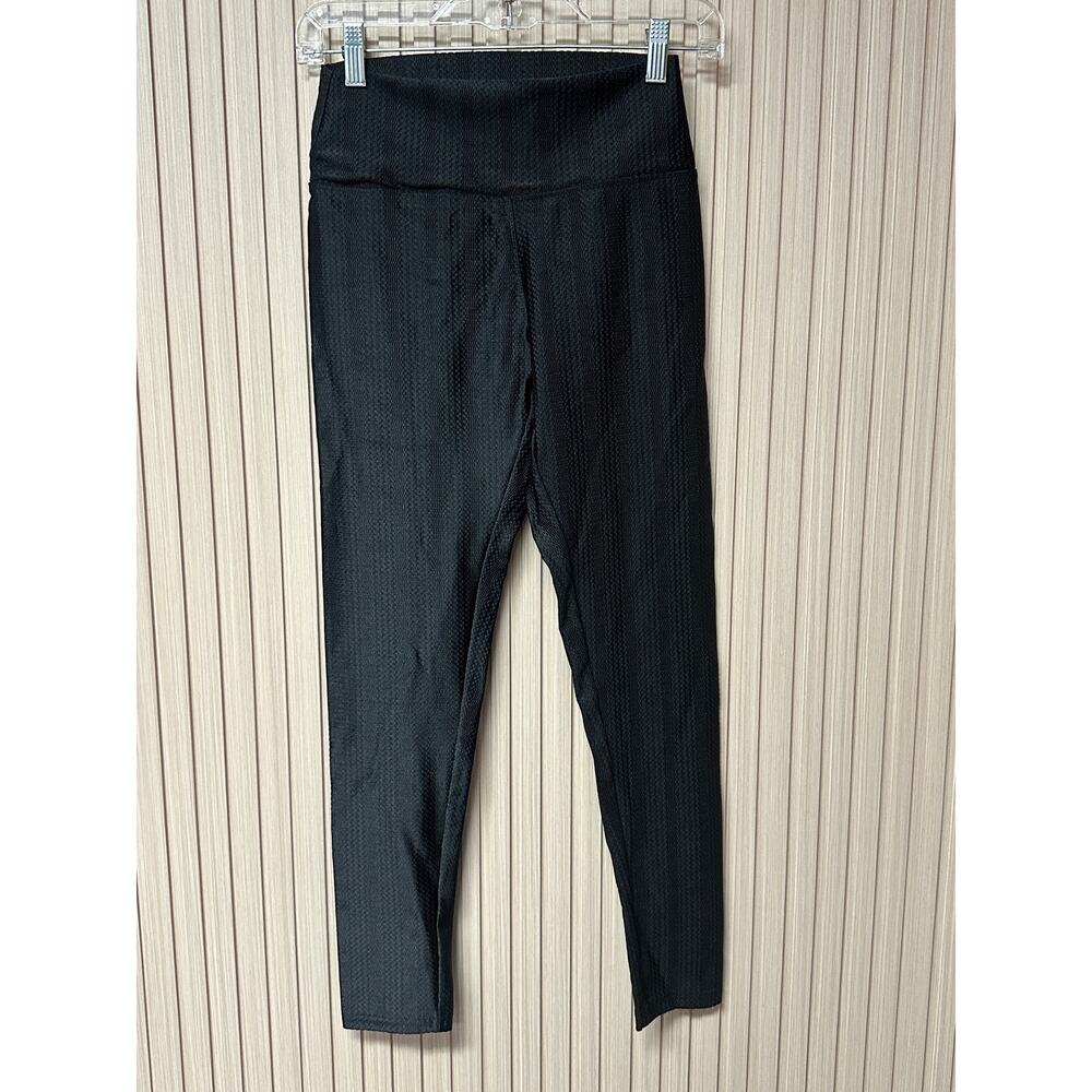 Diva Fitness Black Textured Shine Leggings Size L